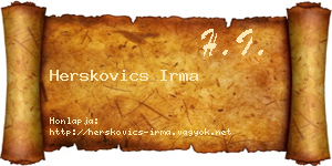 Herskovics Irma névjegykártya